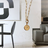 Italian Coin Link Necklace | 14K Gold