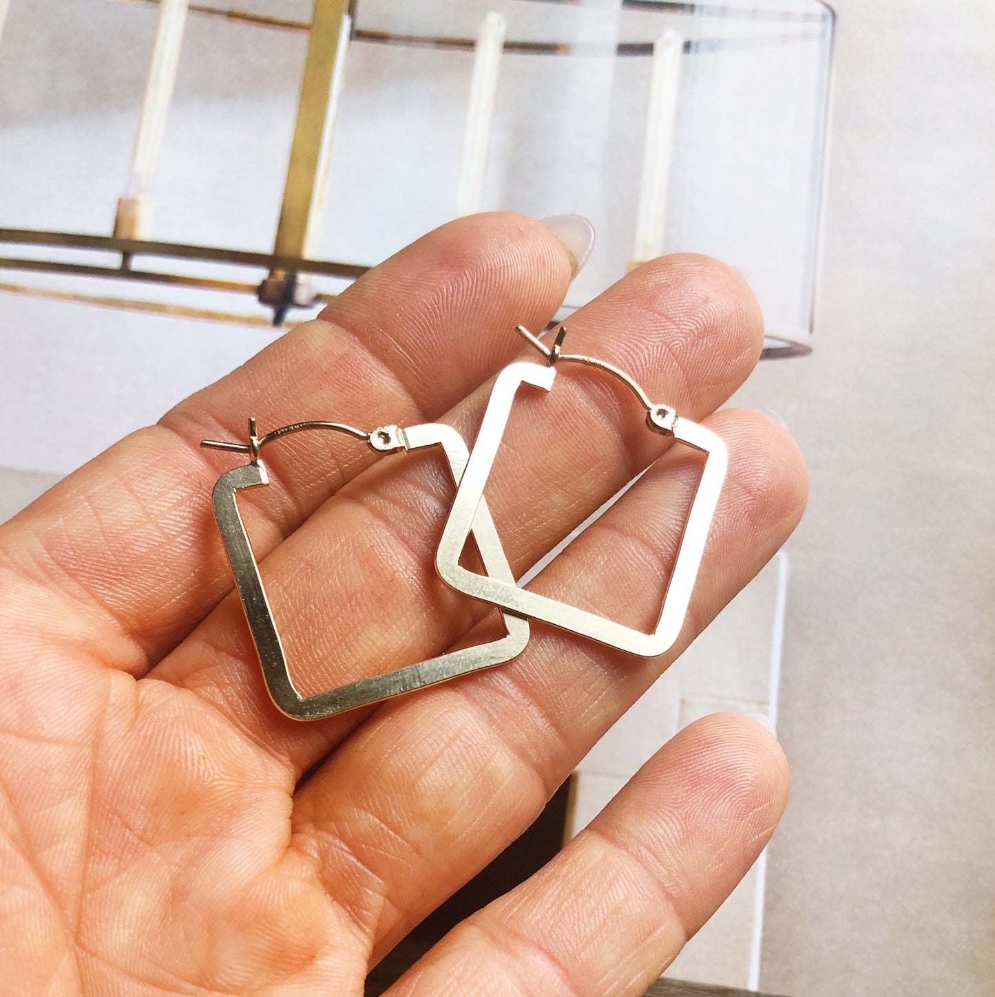 Romy Hoops || Click In Square Hoop Earrings