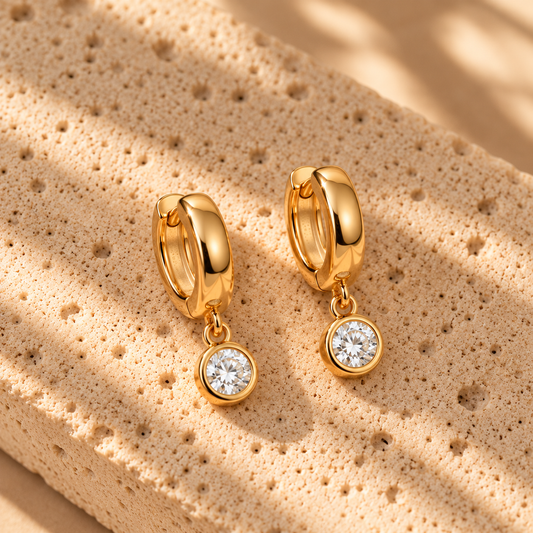 The Lumi Bezel Drop Huggies