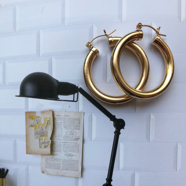 Natalie || Thick Hoops || 14k Gold