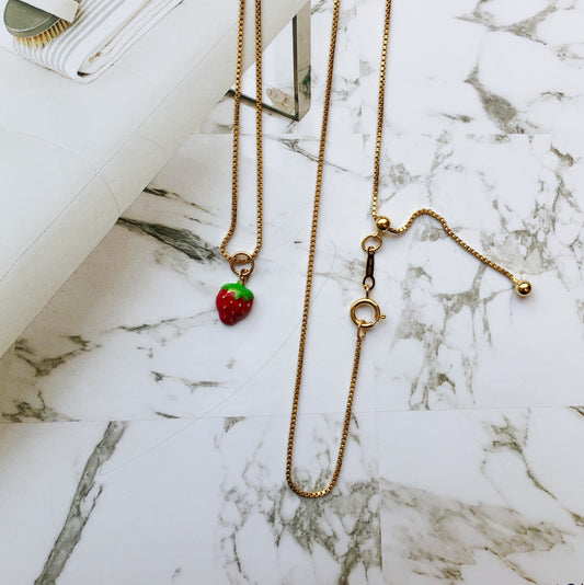 Strawberry Necklace | 14k solid gold