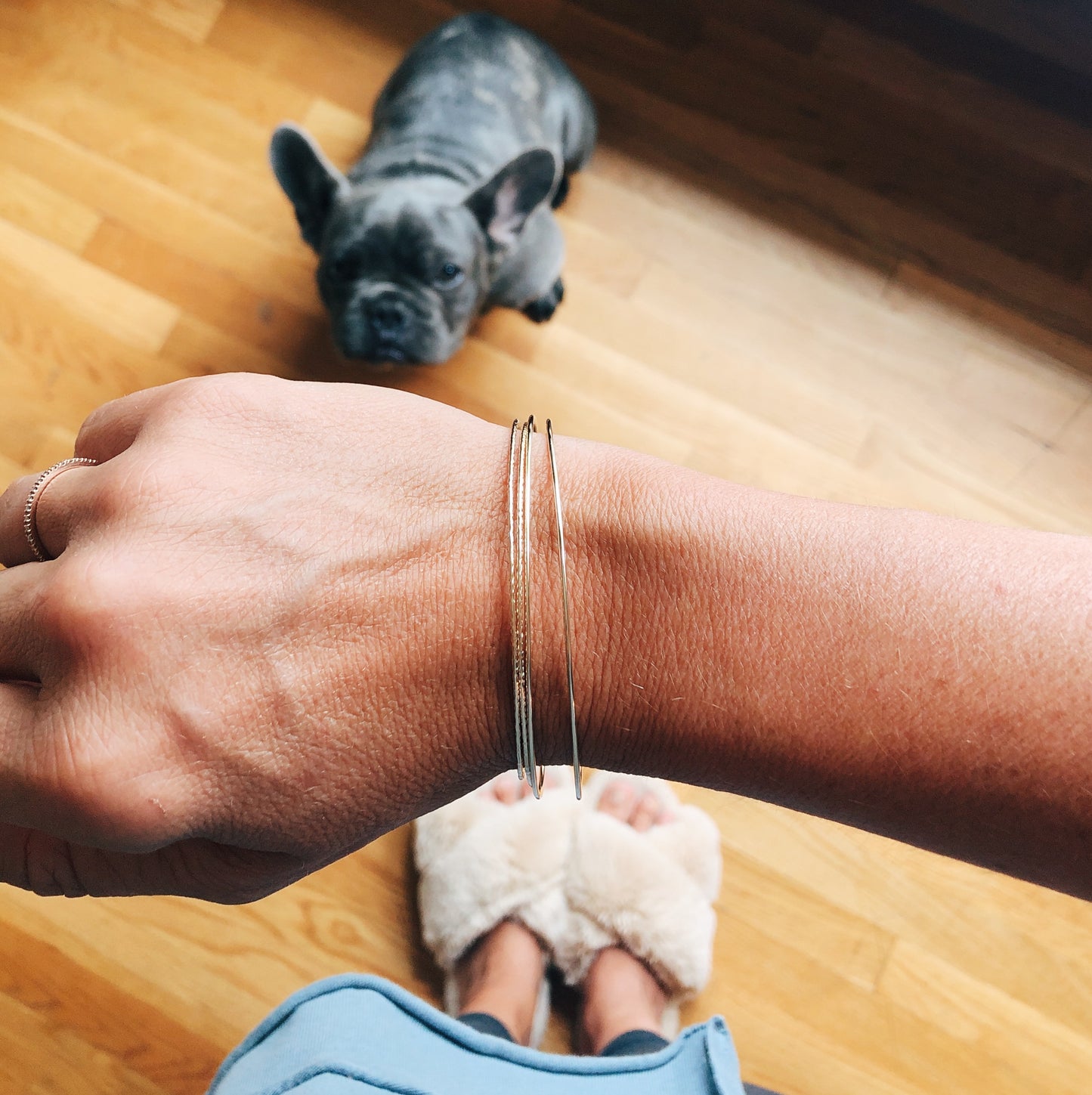 Thin Gold Bangles