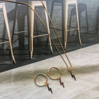 Lightening Hoops + Necklace Set || 14k Gold