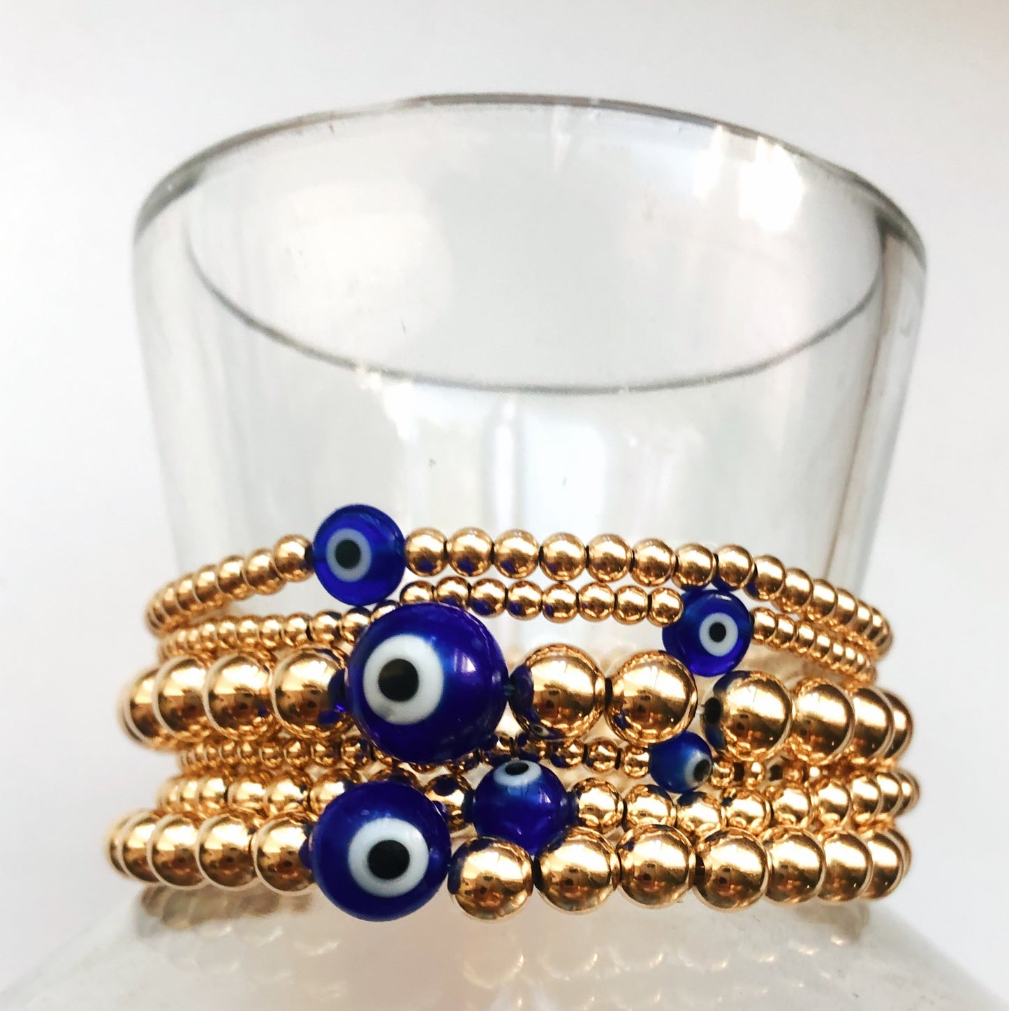 Evil Eye 14K Gold Bead Bracelets