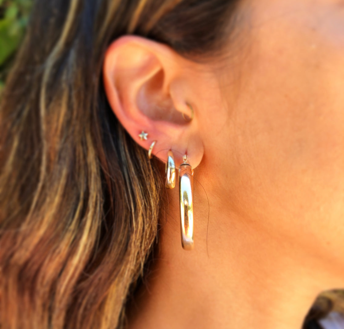 Natalie || Thick Hoops || 14k Gold