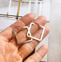 Romy Hoops || Click In Square Hoop Earrings