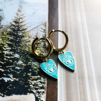 Blue Evil Eye Hoops
