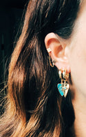 Evil Eye Heart Hoops || Click In Hoop Earrings