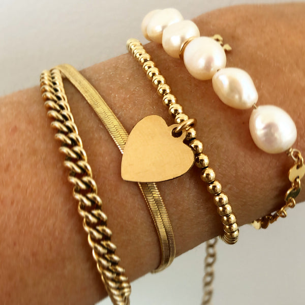 Heart Tag Bead Bracelet Wolf Cub