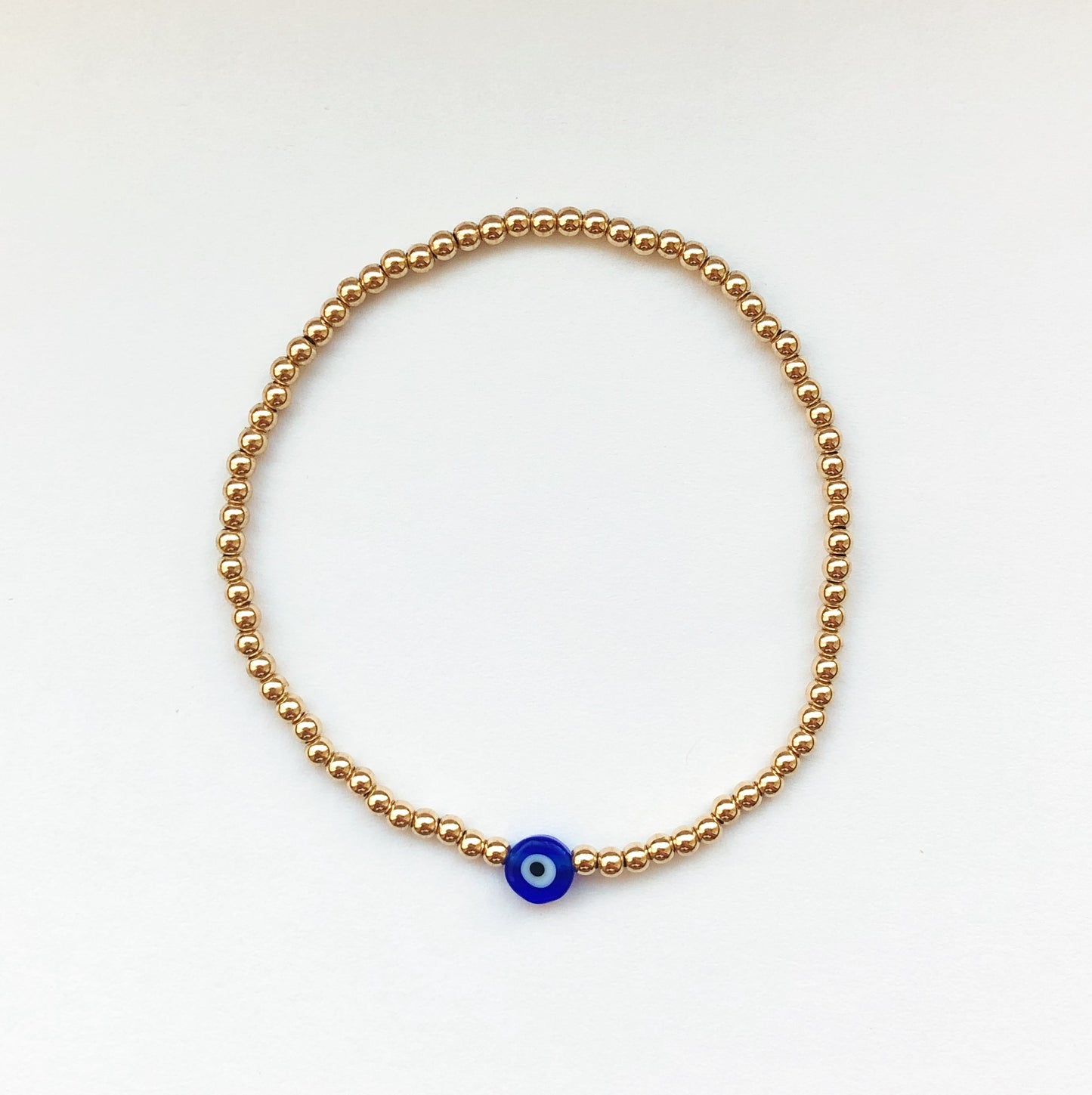 Evil Eye 14K Gold Bead Bracelets