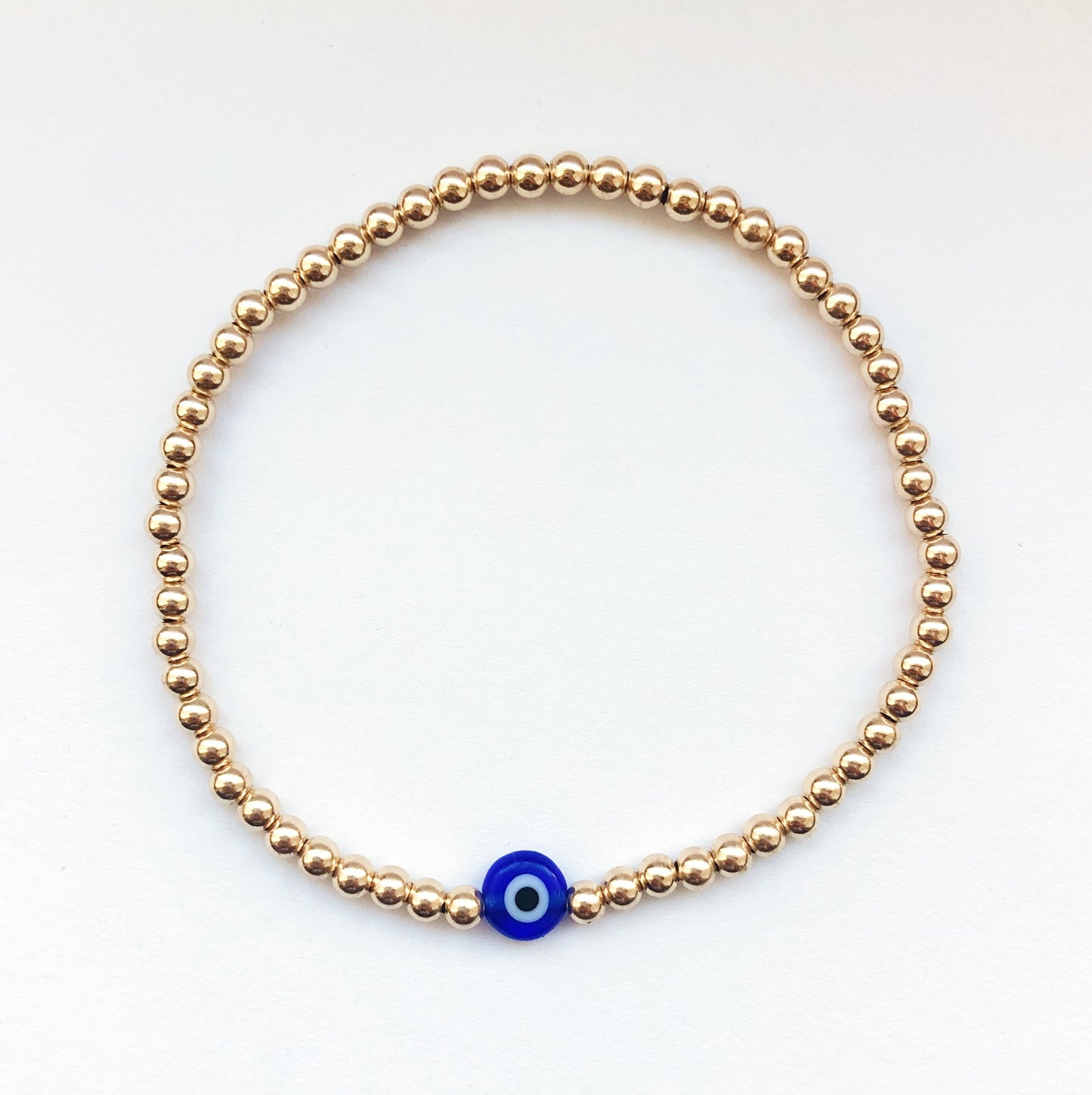 Evil Eye 14K Gold Bead Bracelets