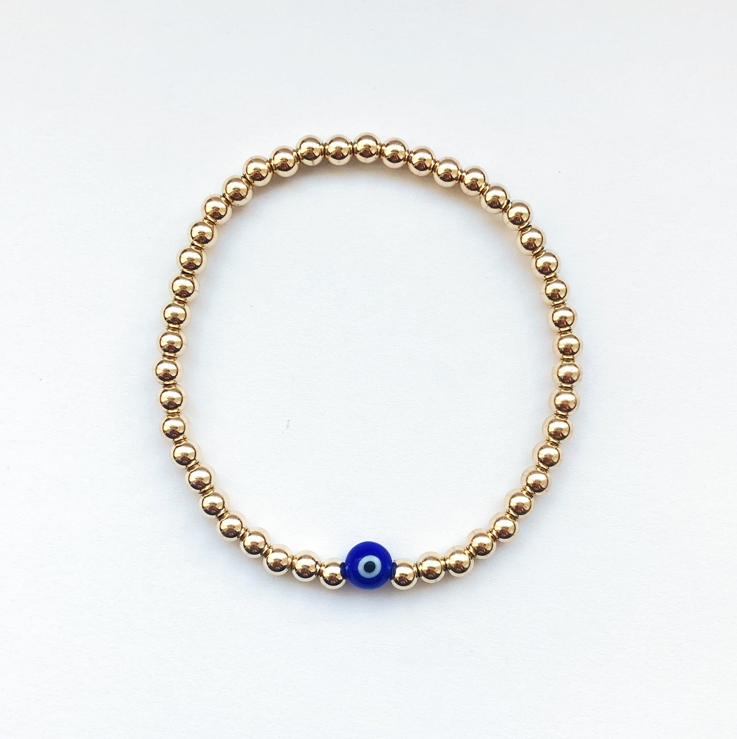 Evil Eye 14K Gold Bead Bracelets