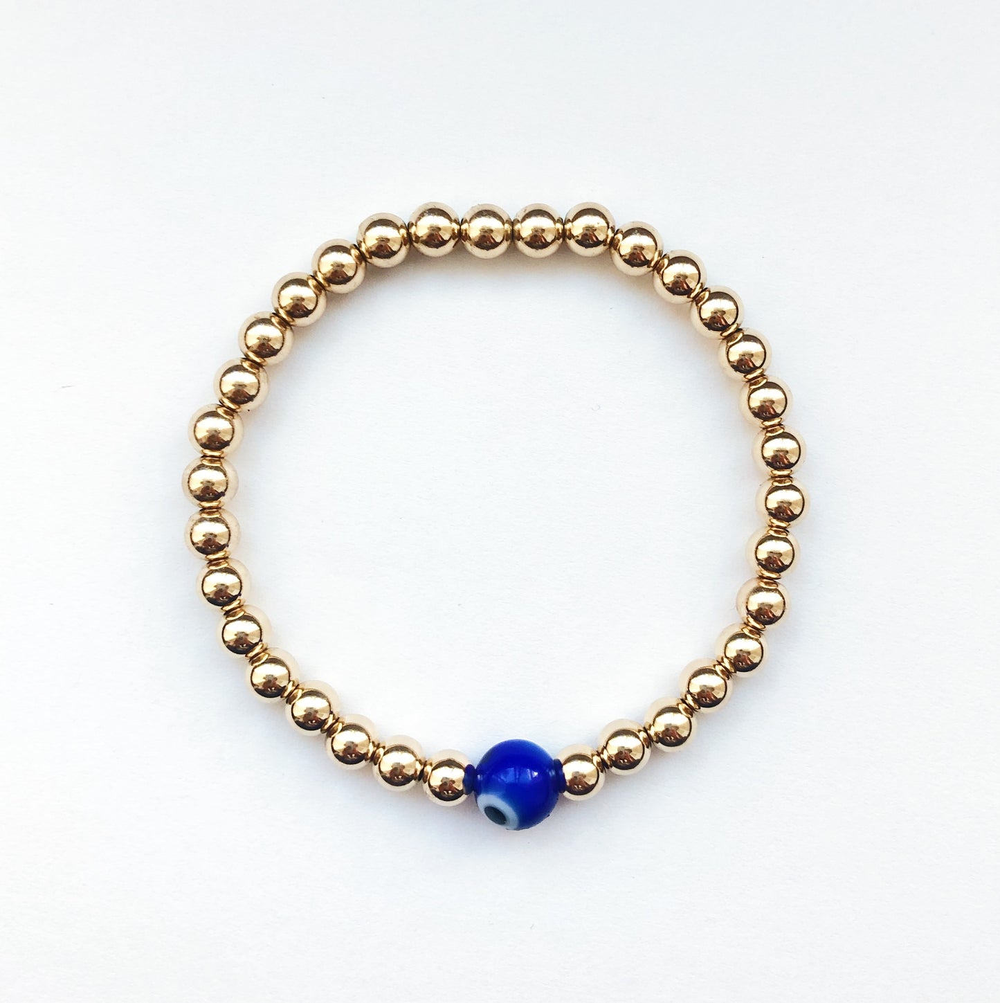Evil Eye 14K Gold Bead Bracelets